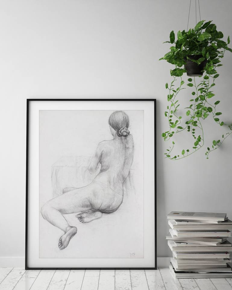 Original Figurative Nude Drawing by Pamela Rys