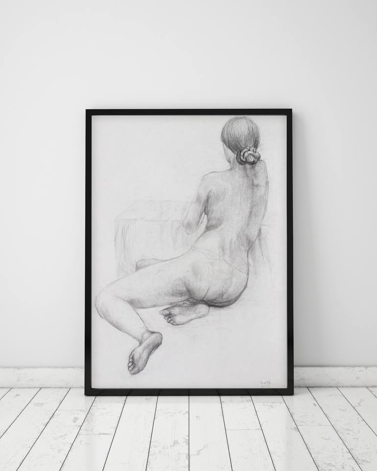 Original Figurative Nude Drawing by Pamela Rys