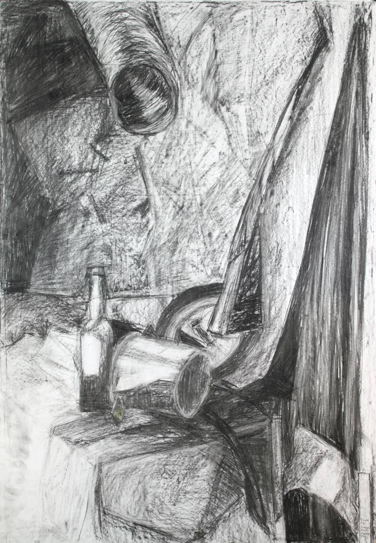 Original Expressionism Still Life Drawing by Pamela Rys