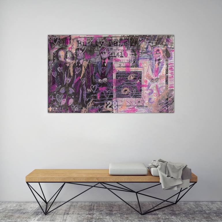Original Abstract Expressionism People Painting by Pamela Rys