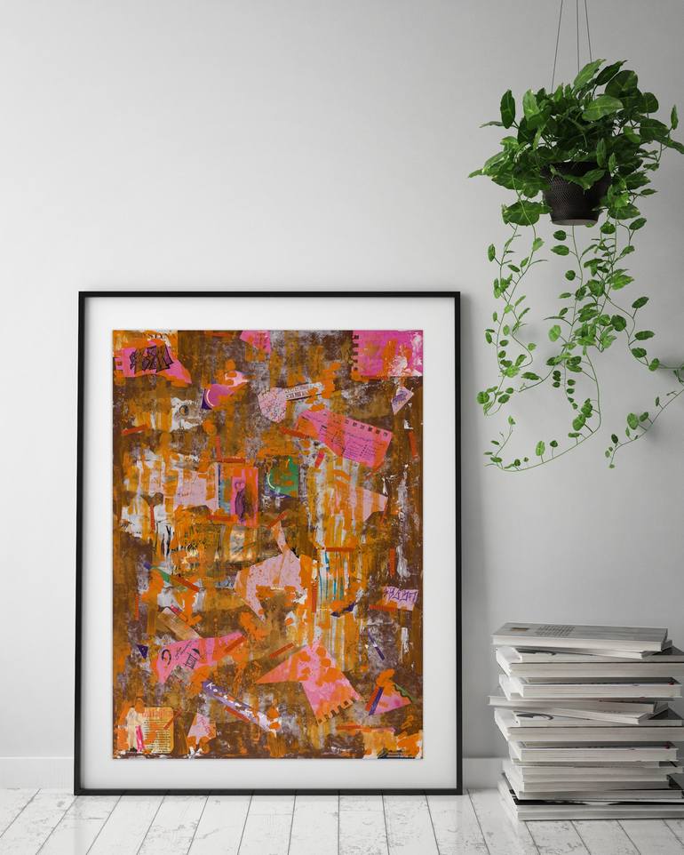 Original Abstract Expressionism Abstract Collage by Pamela Rys