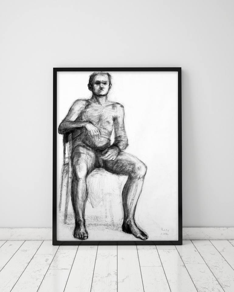 Original Expressionism Nude Drawing by Pamela Rys