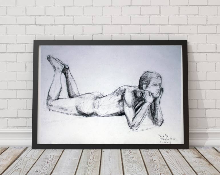 Original Figurative Nude Drawing by Pamela Rys