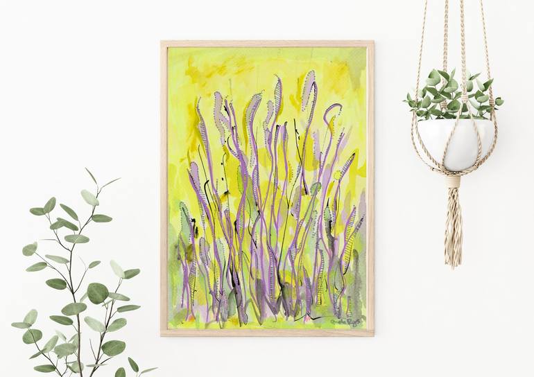 Original Abstract Floral Drawing by Pamela Rys