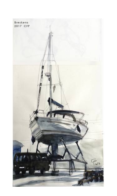 Original Figurative Boat Paintings by Claudio Javier Feldman Pincas
