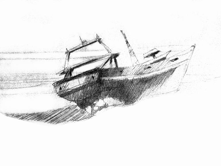 Original Figurative Boat Painting by Claudio Javier Feldman Pincas