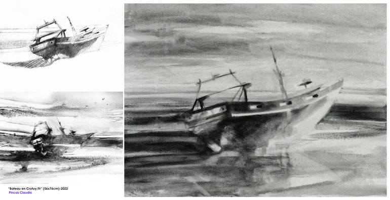 Original Figurative Boat Painting by Claudio Javier Feldman Pincas