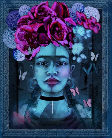 FRIDA 1 / LENTICULAR ART / LIMITED EDITION / WITH FRENCH CLEATS - Limited Edition of 25 thumb