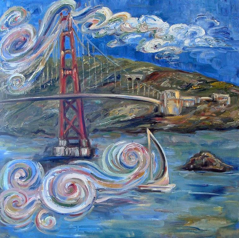 Labor Day at the Golden Gate Bridge Painting by Nancy S Shippen ...