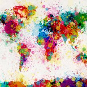World Map Paint Splashes