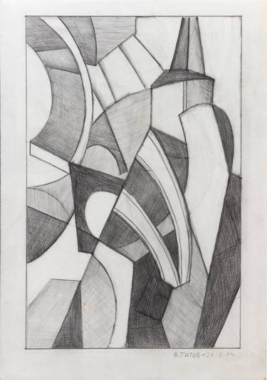 Original Cubism Abstract Drawings by Vladimir Titov