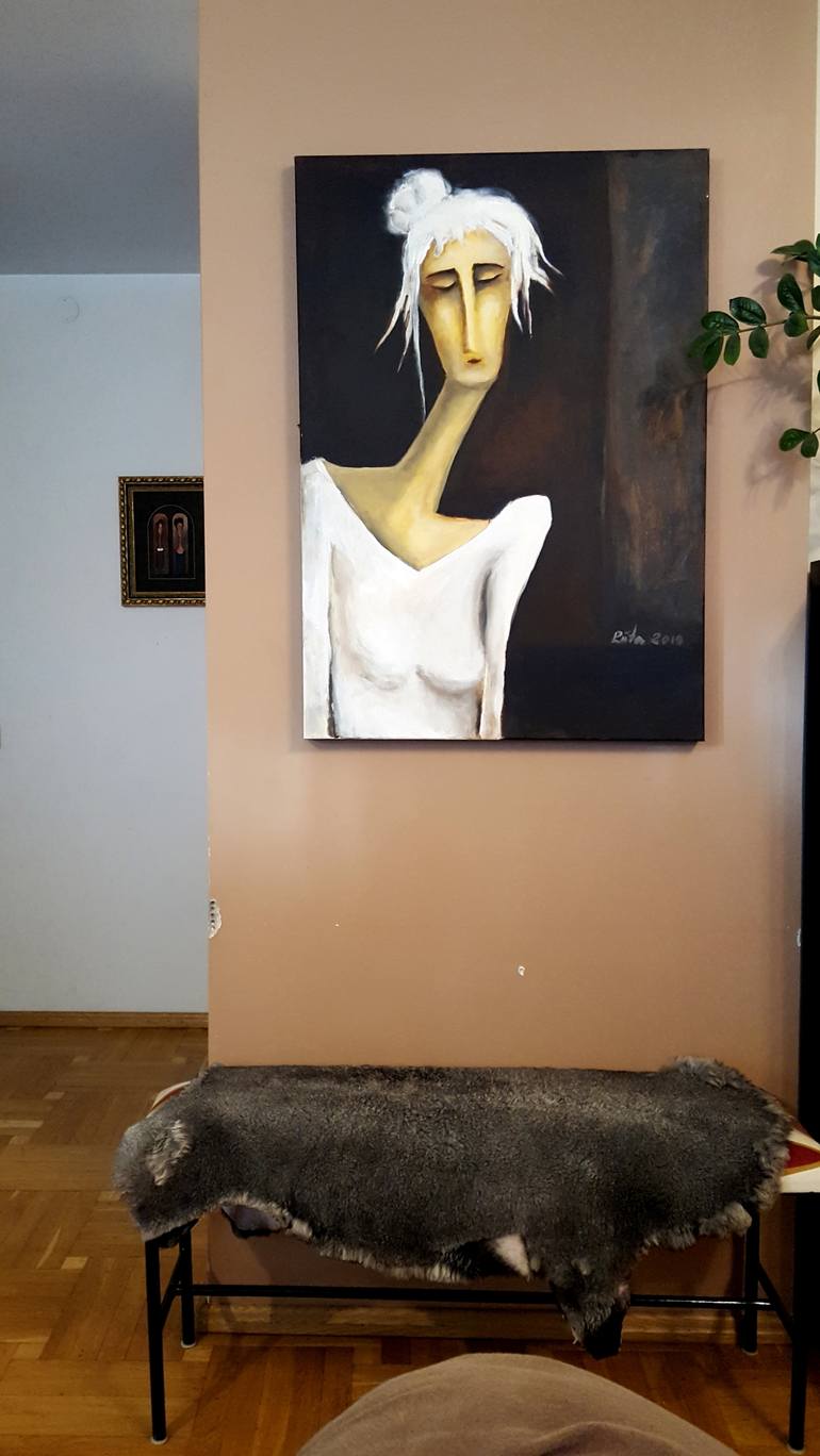 Original Figurative Portrait Painting by Ruta Usaite