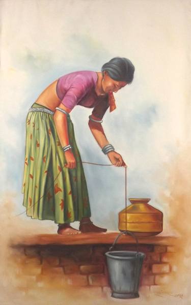 Woman pulls water thumb