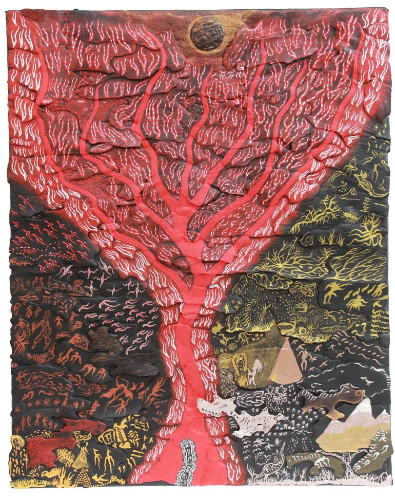The red tree Painting by Tsvetomir Iliev | Saatchi Art