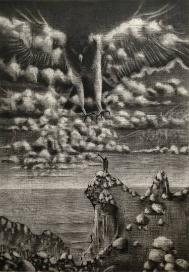 Original Surrealism Landscape Drawings by Peter Menne