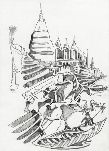 Print of Abstract Cities Drawings by Peter Menne