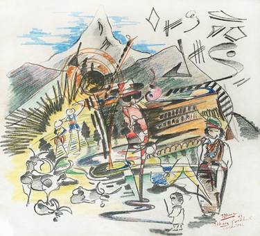 Original Expressionism Places Drawings by Peter Menne