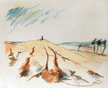 Original Expressionism Landscape Drawings by Peter Menne