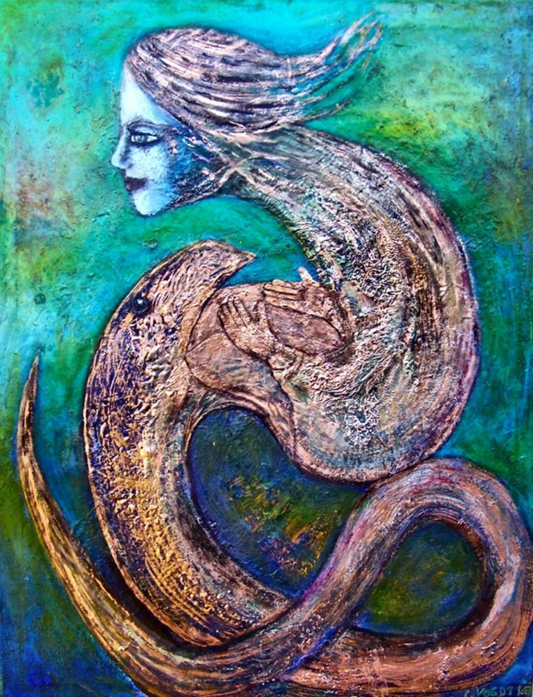 Serpent woman Painting by Christine Vogdt | Saatchi Art