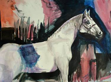 Print of Horse Paintings by Pradeep Gautam