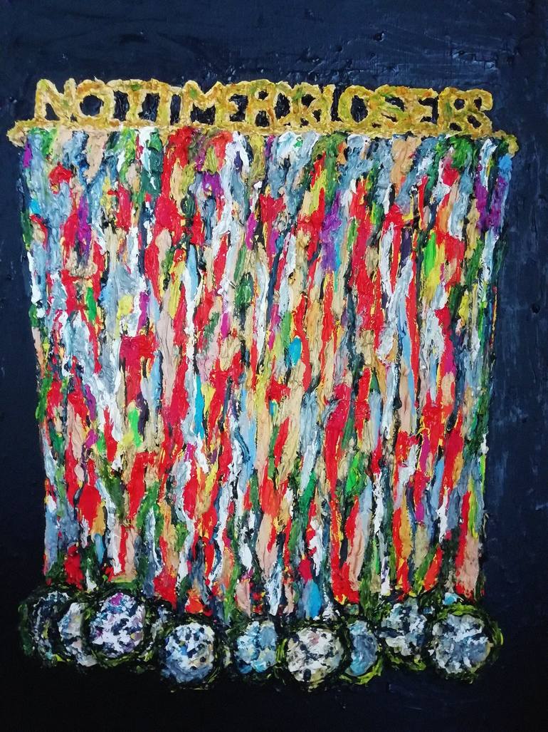 Original Time Painting by Anton Terziev  Figurative Art on Canvas  No Time For Losers