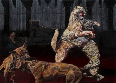 Print of Dogs Paintings by Anton Terziev