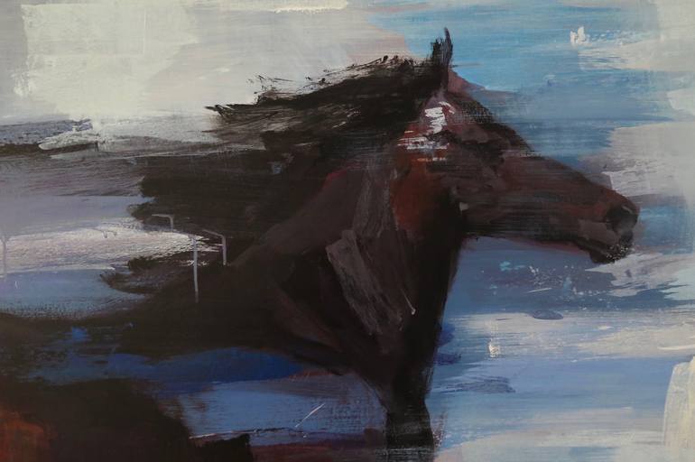 Original Expressionism Horse Painting by Ricardo Valbuena