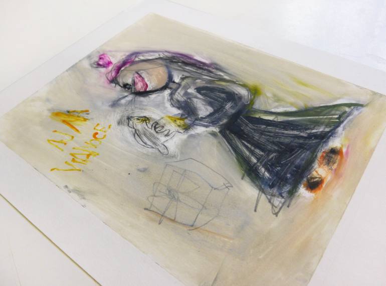 Original Abstract Expressionism Children Printmaking by Cynthia Gregorová