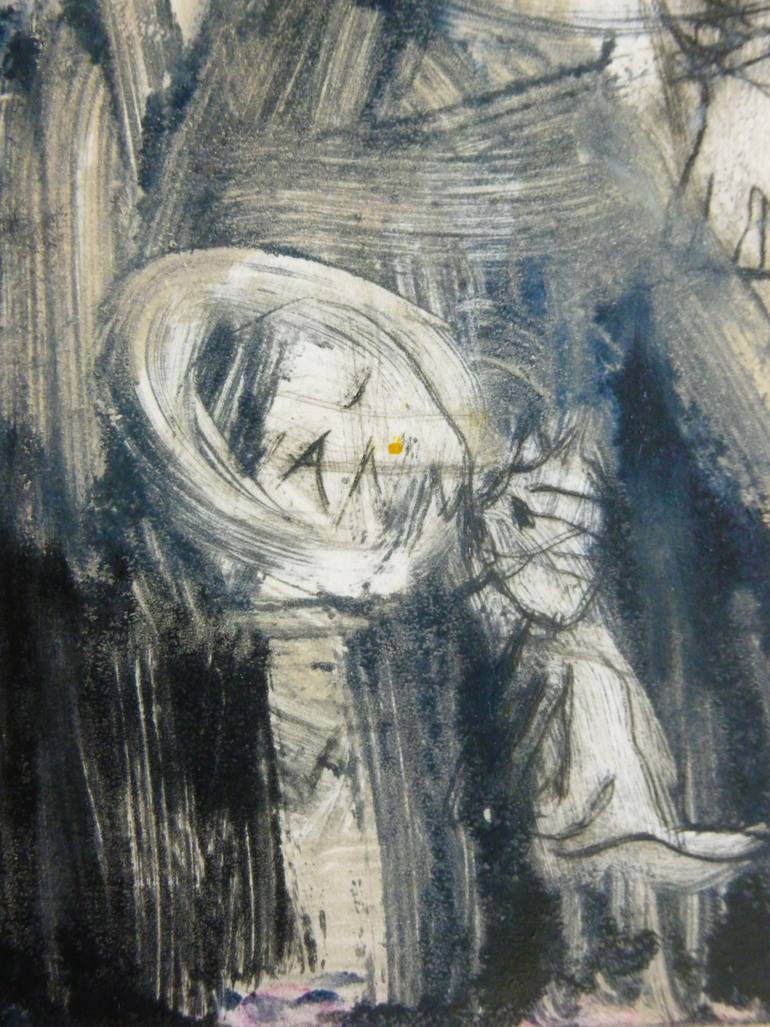 Original Abstract Expressionism Children Printmaking by Cynthia Gregorová