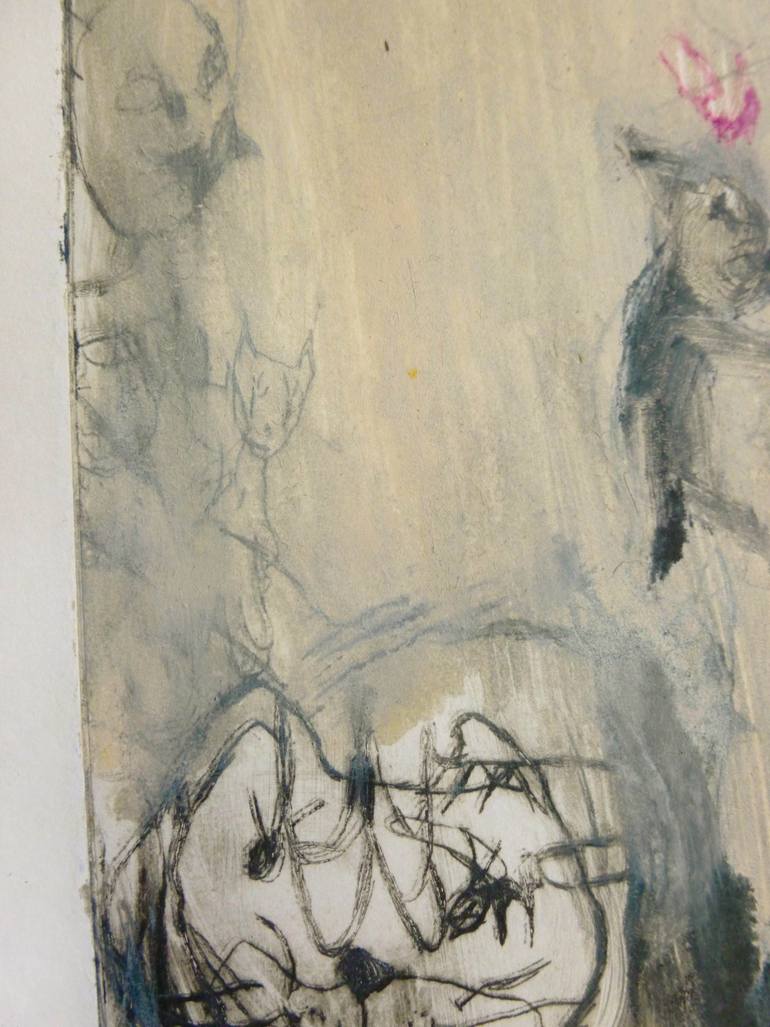 Original Abstract Expressionism Children Printmaking by Cynthia Gregorová