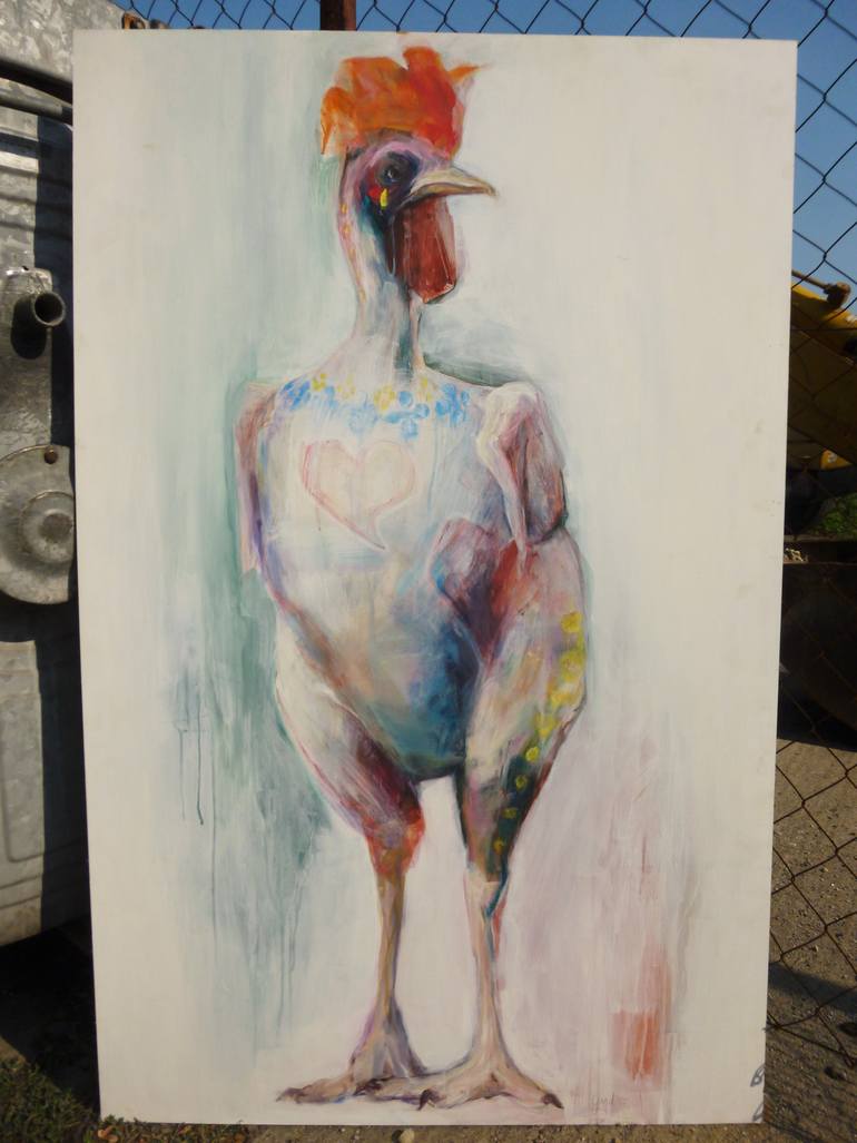 Original Abstract Expressionism Animal Painting by Cynthia Gregorová