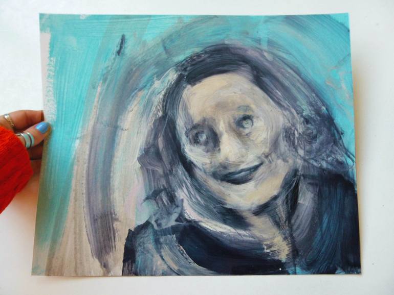 Original Abstract Expressionism People Painting by Cynthia Gregorová