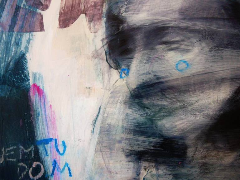 Original Expressionism People Painting by Cynthia Gregorová