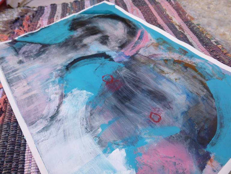 Original Abstract Expressionism People Painting by Cynthia Gregorová