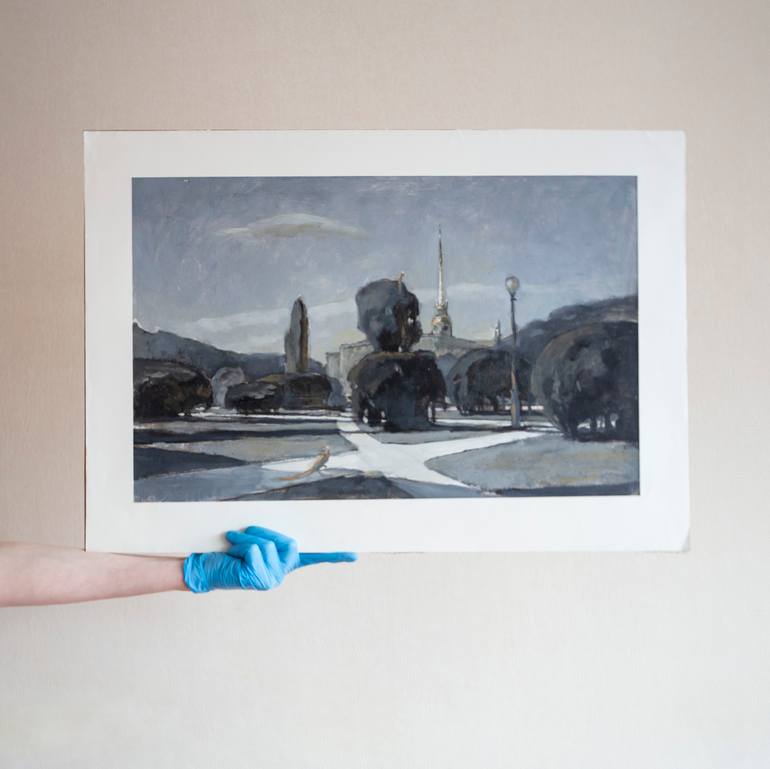 Original Impressionism Architecture Drawing by Fedora Akimova