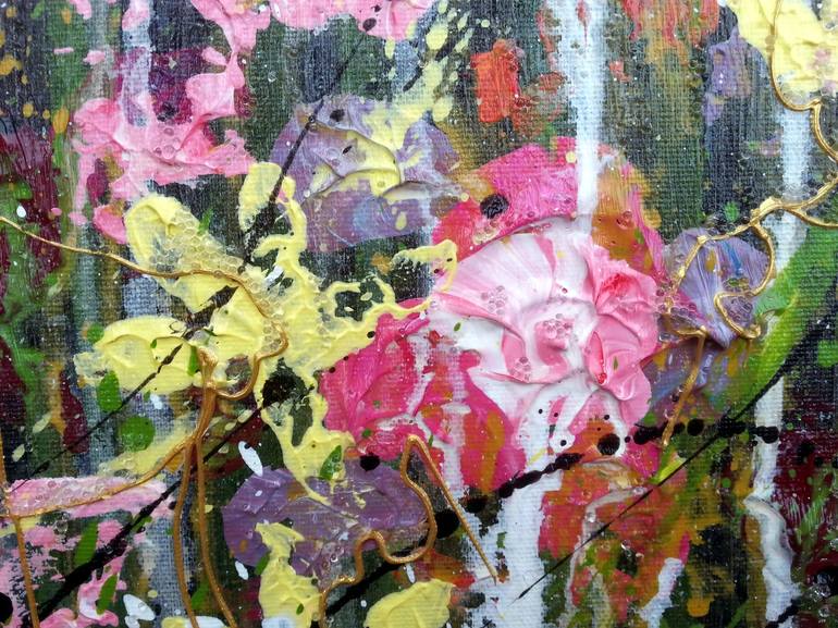 Original Abstract Floral Painting by Elena Barón