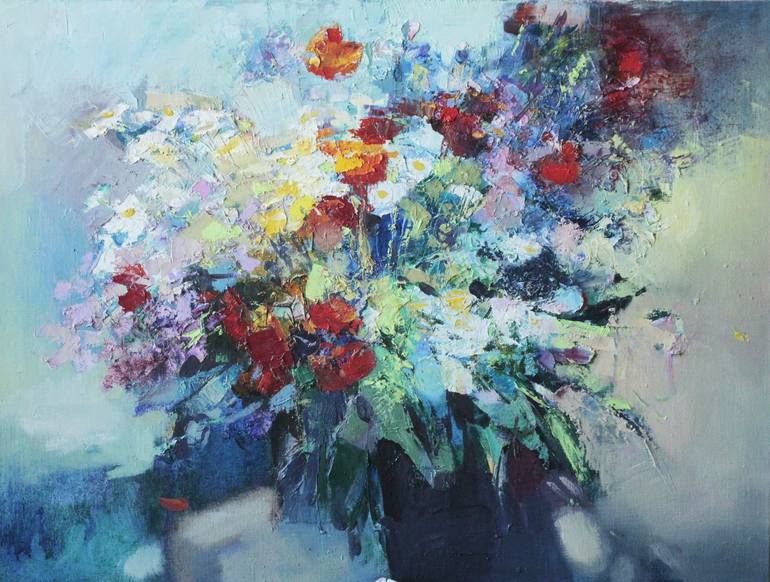 Flowers Painting by Viktor Zhmak | Saatchi Art