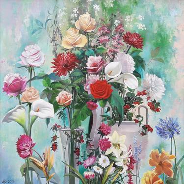 Original Figurative Floral Paintings by Vlad Tasoff