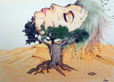 Print of Surrealism Tree Drawings by Victor Frayre