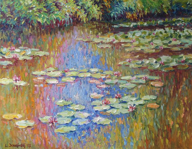 Lake of Water Lilies Painting by Liudvikas Daugirdas | Saatchi Art