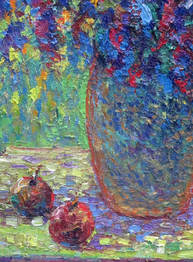 Original Impressionism Floral Painting by Liudvikas Daugirdas