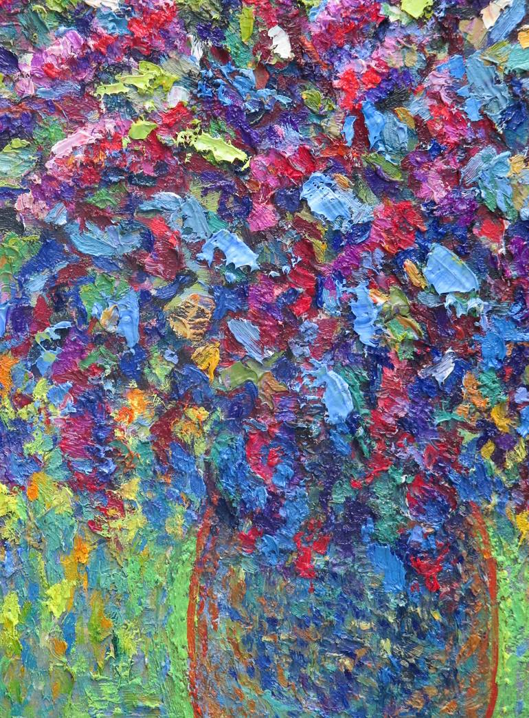 Original Impressionism Floral Painting by Liudvikas Daugirdas