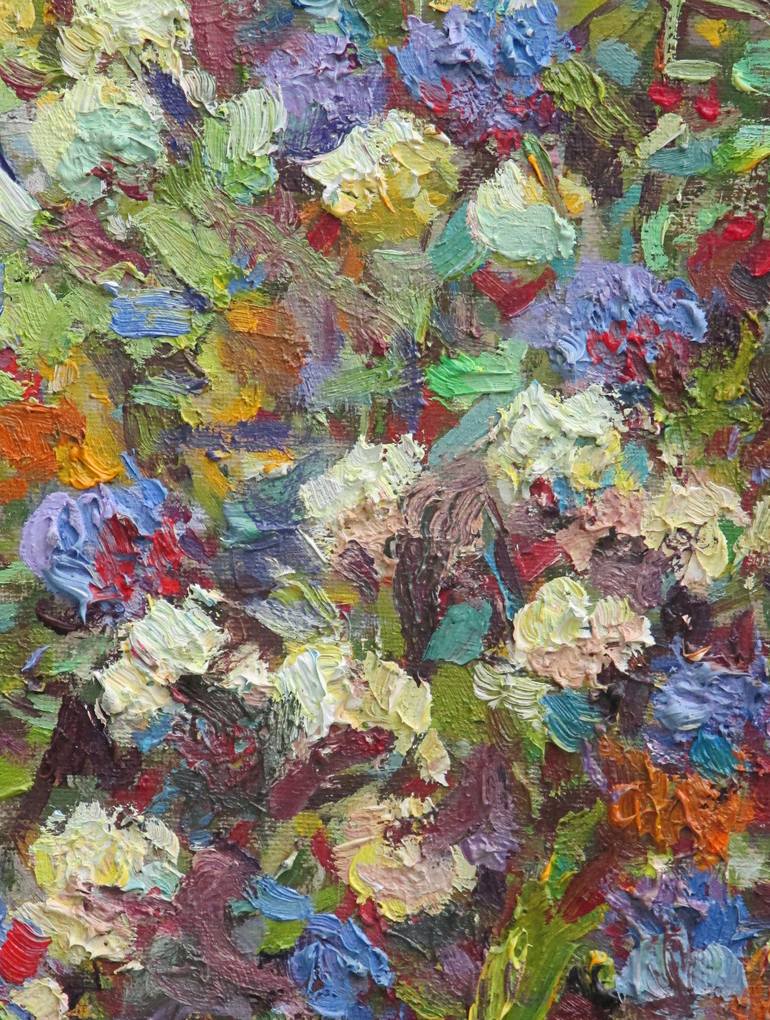 Original Impressionism Floral Painting by Liudvikas Daugirdas
