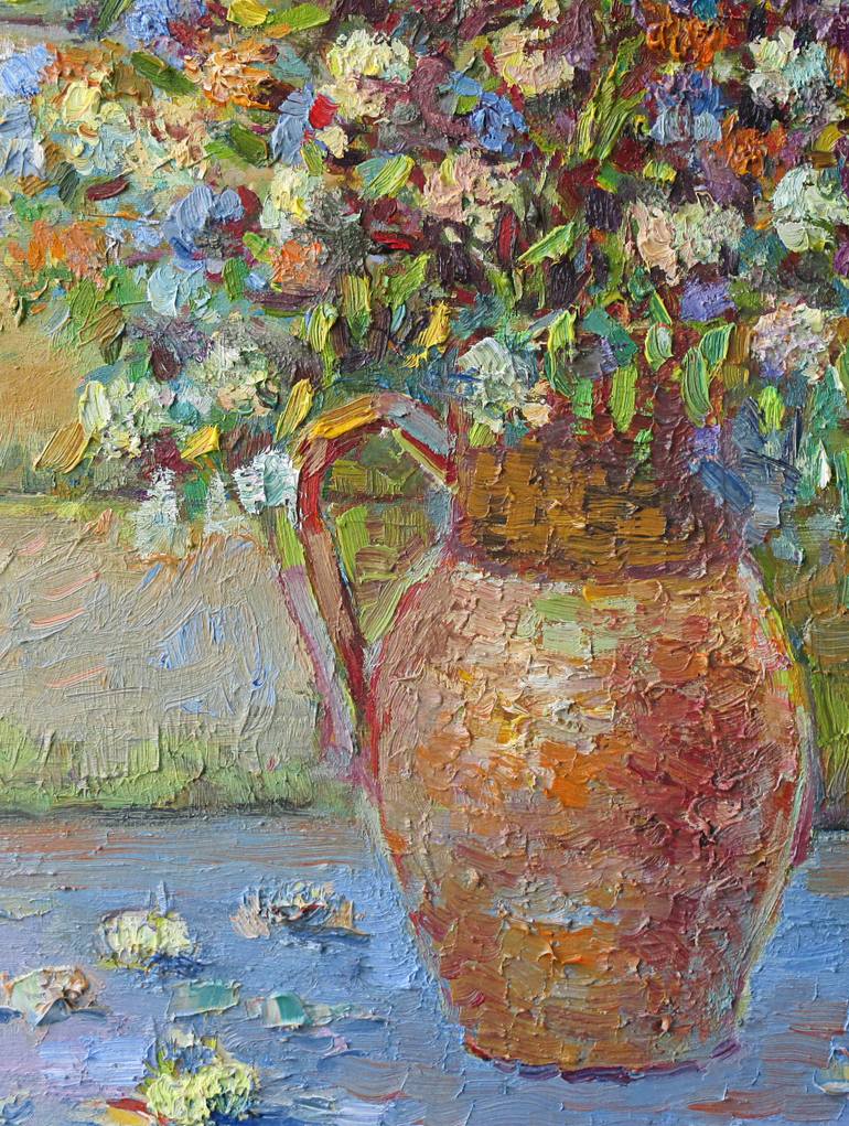 Original Impressionism Floral Painting by Liudvikas Daugirdas