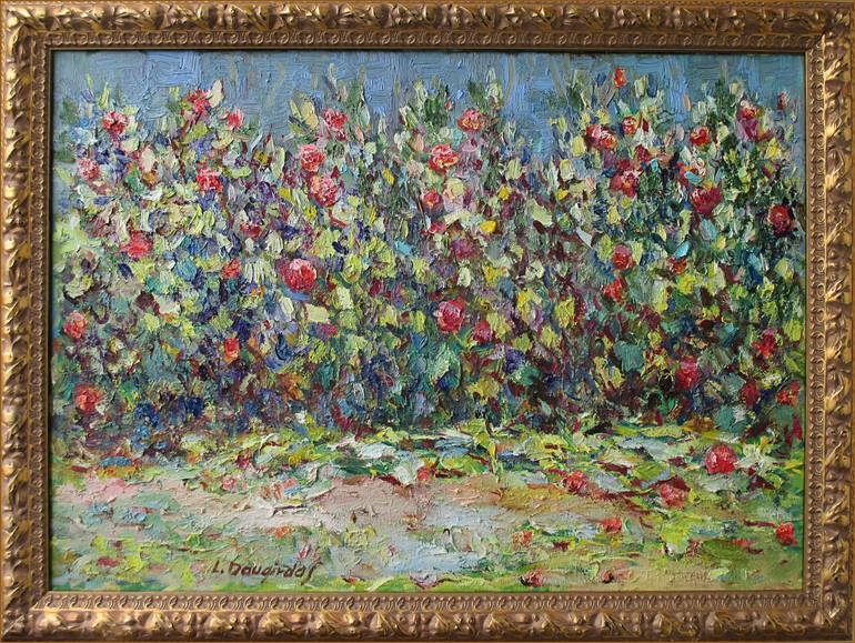 Original Impressionism Floral Painting by Liudvikas Daugirdas
