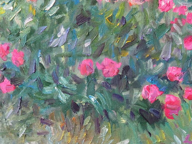 Original Impressionism Floral Painting by Liudvikas Daugirdas