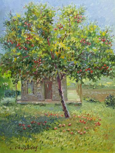 The apple tree with fruit thumb