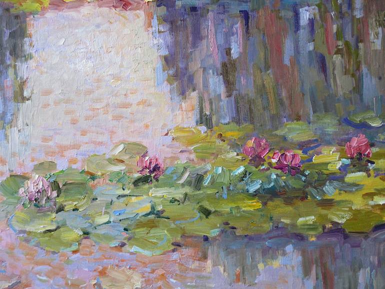 Original Impressionism Floral Painting by Liudvikas Daugirdas