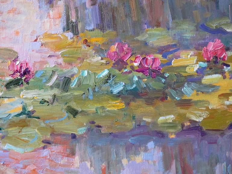 Original Impressionism Floral Painting by Liudvikas Daugirdas