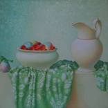 Still Life Painting with Drapery ,Fruits and Jug. by Dace Lapina